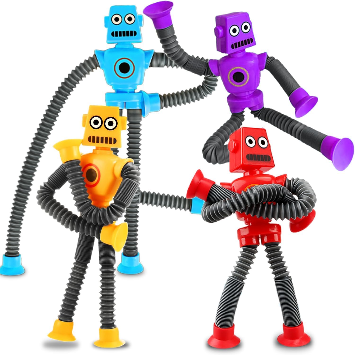 4PCS Suction Cup Robot Toy Shape Changing Telescopic Pop Tubes Autism Sensory Toy Robot Action Figure Bendable Fidget Toy
4PCS Suction Cup Robot Toy Shape Changing Telescopic Pop Tubes Autism Sensory Toy Robot Action Figure Bendable Fidget Toy