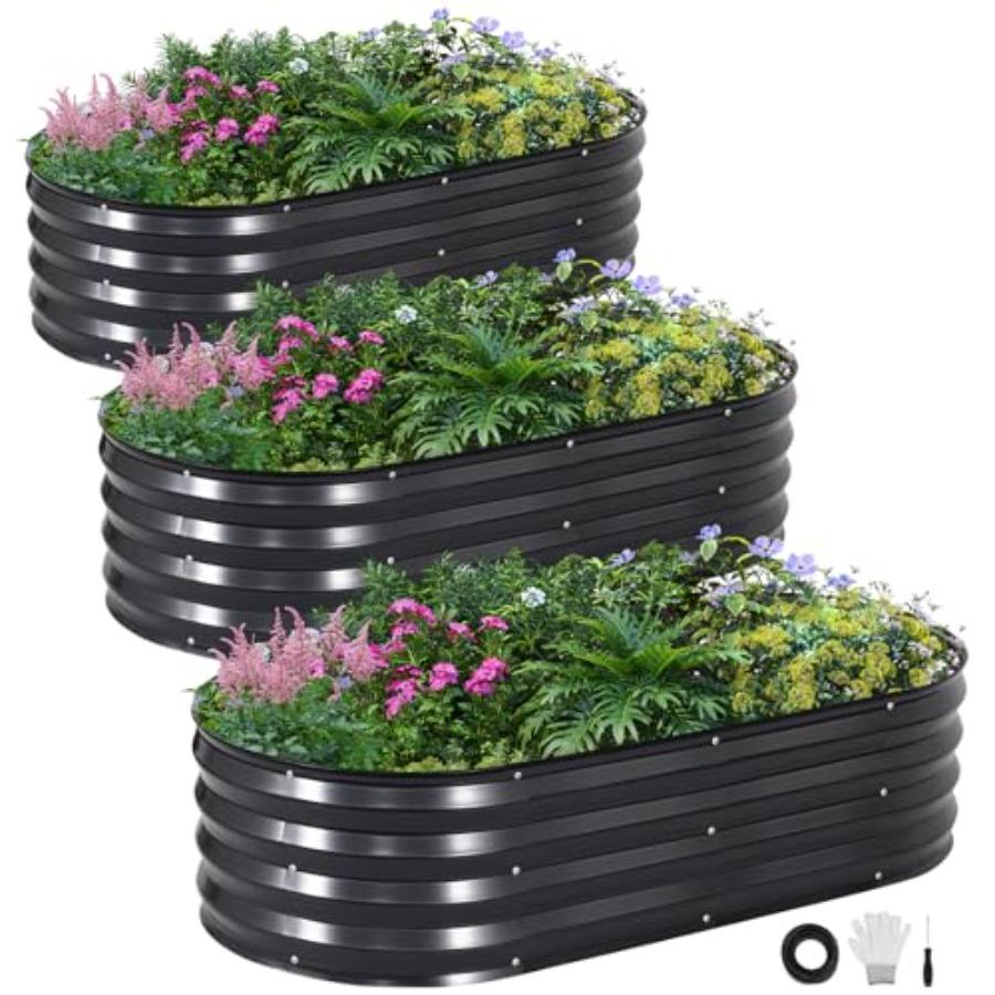 3Pcs Galvanized Raised Garden Bed Kit Outdoor Metal Raised Garden Beds for Vegetables Rust-Resistant Easy Assembly 4x2x1ft Oval United States
3Pcs Galvanized Raised Garden Bed Kit Outdoor Metal Raised Garden Beds for Vegetables Rust-Resistant Easy Assembly 4x2x1ft Oval United States
