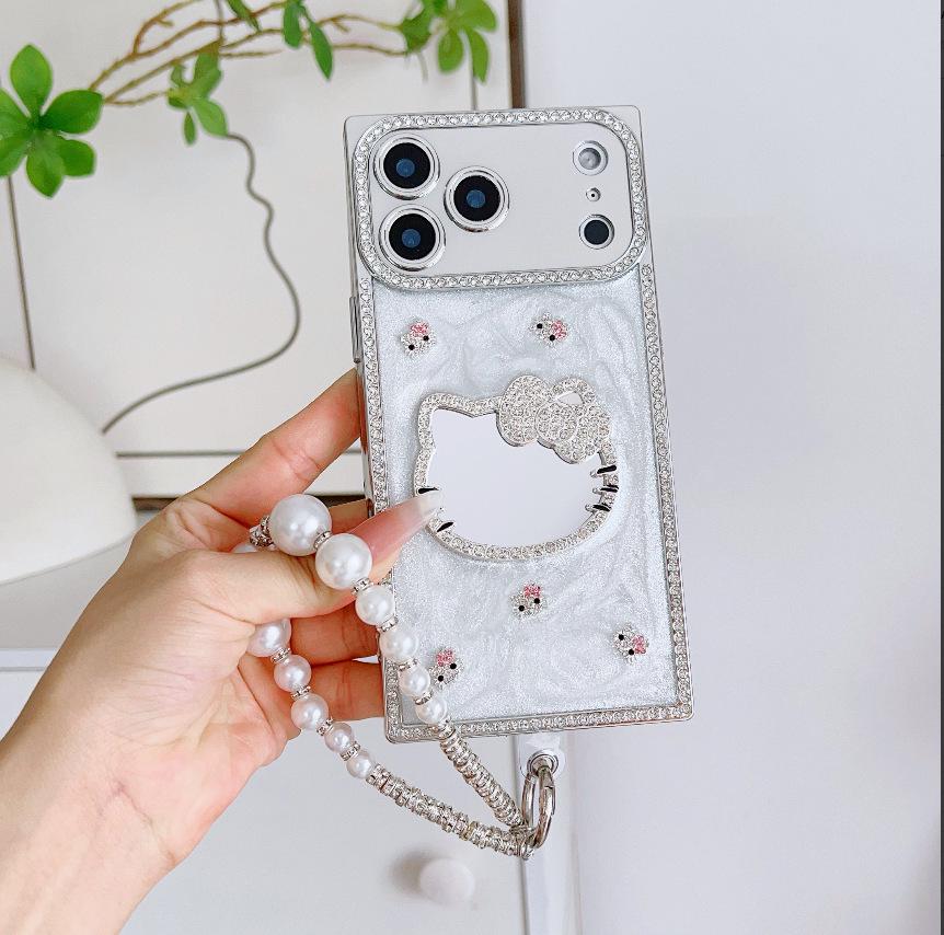 Diamond-Inlaid KT Cat Mirror Lanyard Case for iPhone 17 Air/Apple 16 Pro Max 14 Pro розовый
Diamond-Inlaid KT Cat Mirror Lanyard Case for iPhone 17 Air/Apple 16 Pro Max 14 Pro розовый