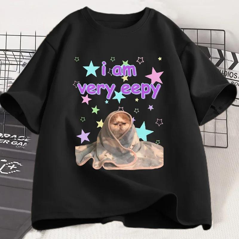 I Am Very Eepy Funny Cat Blanket T-Shirt Cute Sleepy Cat Graphic Tee Women Men Round Neck Print T Shirt Short Sleeve Streetwear S
I Am Very Eepy Funny Cat Blanket T-Shirt Cute Sleepy Cat Graphic Tee Women Men Round Neck Print T Shirt Short Sleeve Streetwear S
