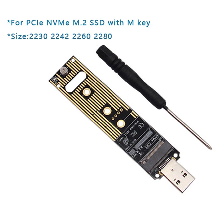 M.2 NVME SSD to USB 3.1 Adapter PCI-E to USB-A 3.0 Solid State Drive Internal Converter Card for 2242/2260/2280
M.2 NVME SSD to USB 3.1 Adapter PCI-E to USB-A 3.0 Solid State Drive Internal Converter Card for 2242/2260/2280
