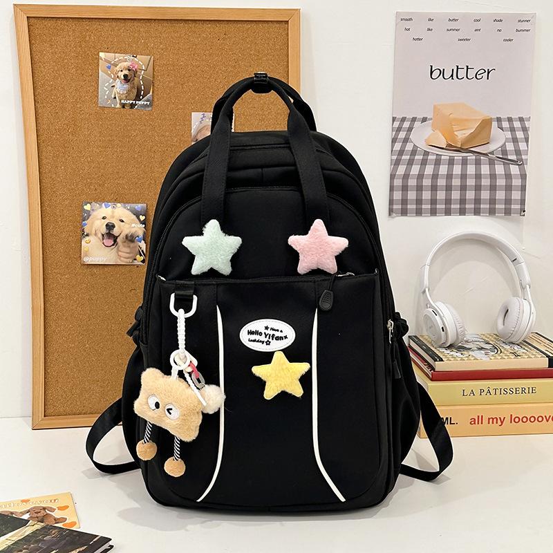 Japanese junior high school students, female college students, portable backpacks ins large-capacity backpacks, casual burden reduction schoolbag tide bag plus pendant чорний
Japanese junior high school students, female college students, portable backpacks ins large-capacity backpacks, casual burden reduction schoolbag tide bag plus pendant чорний