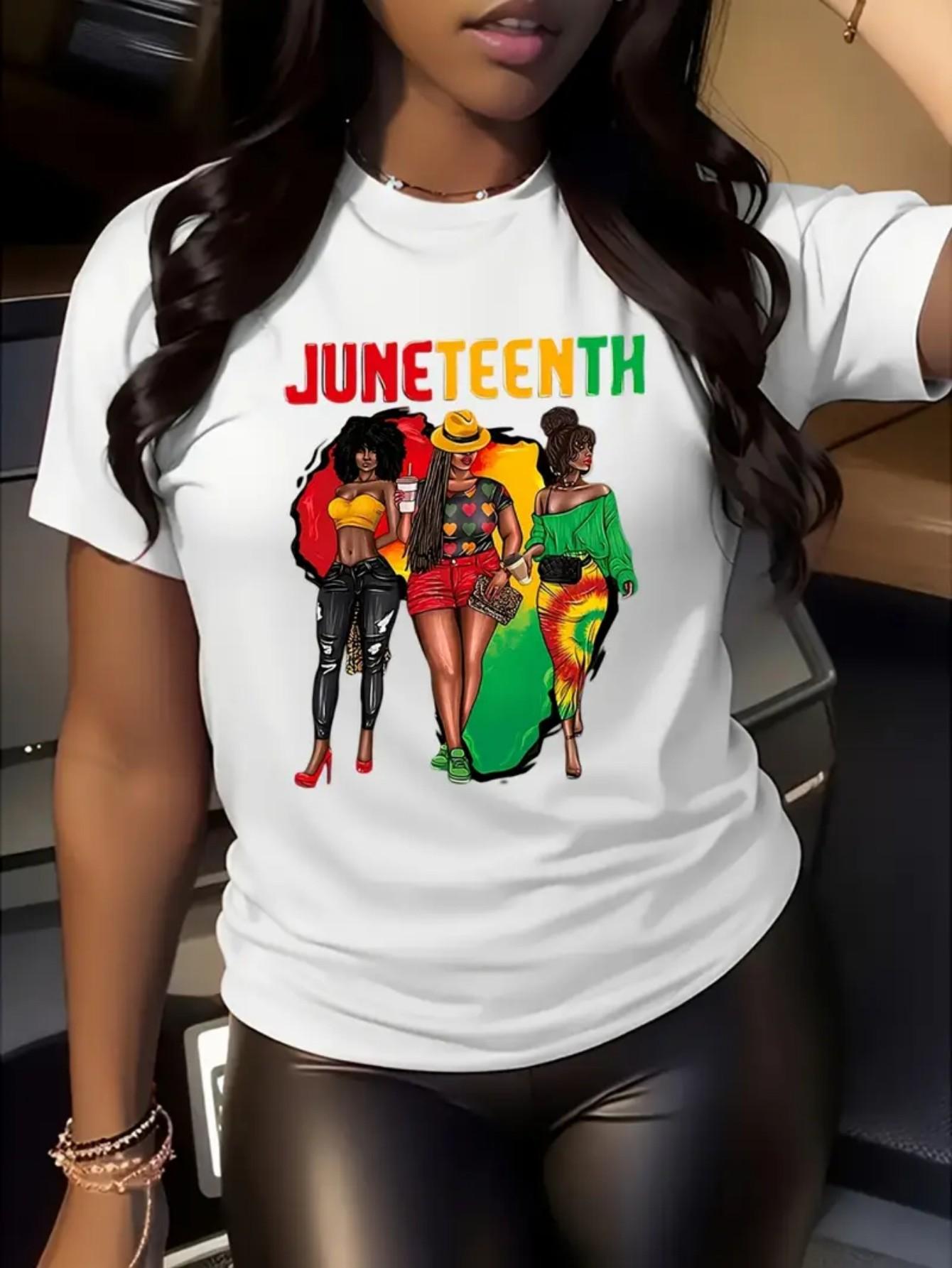 Camiseta de mujer con cuello redondo Unisexga corta transpirablediseño temático de Juneteenth gráfico coloridocelebración S
Camiseta de mujer con cuello redondo Unisexga corta transpirablediseño temático de Juneteenth gráfico coloridocelebración S