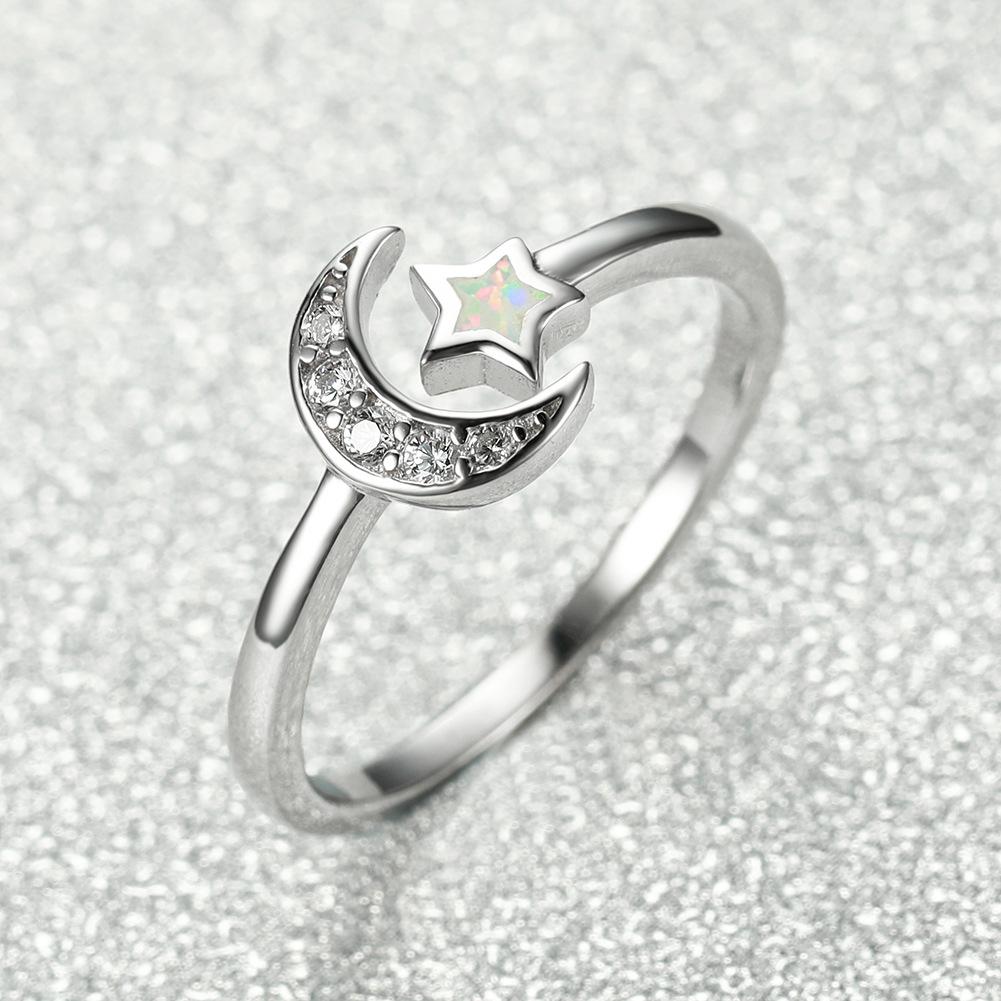 Fashionable White Star Micro Inlaid White Diamond Moon Opening Womens Versatile Ring One Size
Fashionable White Star Micro Inlaid White Diamond Moon Opening Womens Versatile Ring One Size