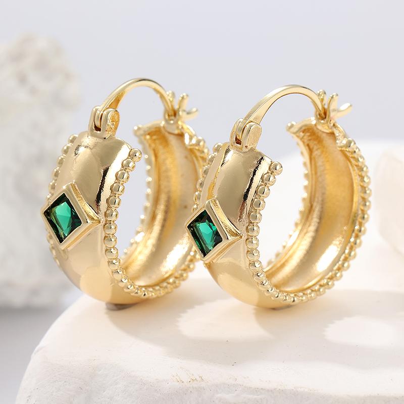 Ethnic Gold Color Green Stone Hoops Earrings Woman Square Party Daily Wear
Ethnic Gold Color Green Stone Hoops Earrings Woman Square Party Daily Wear