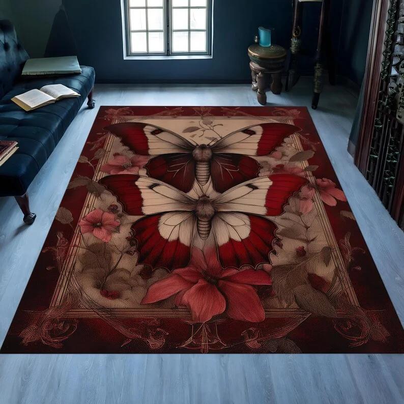 Retro Butterfly Rug in Burgundy Beige Elegant Botanical Moth Carpet for Dark Academia or Cottagecore Bedroom Aesthetic Decor 40x60cm
Retro Butterfly Rug in Burgundy Beige Elegant Botanical Moth Carpet for Dark Academia or Cottagecore Bedroom Aesthetic Decor 40x60cm