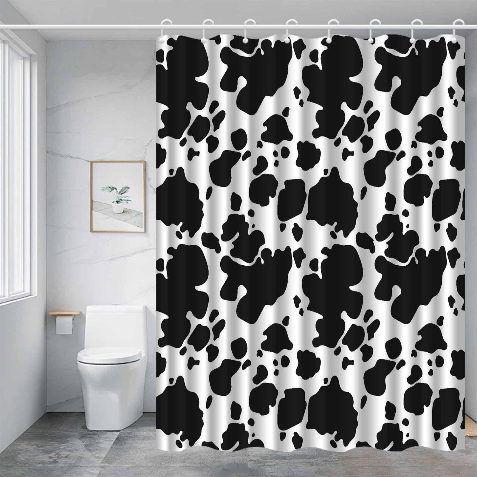 1Pc Minimalist Black And White Cow Pattern Shower Curtain, Machine Washable Polyester, With Hooks, Suitable For Bathroom Dcor. W60H190(CM)-1 Pcs
1Pc Minimalist Black And White Cow Pattern Shower Curtain, Machine Washable Polyester, With Hooks, Suitable For Bathroom Dcor. W60H190(CM)-1 Pcs