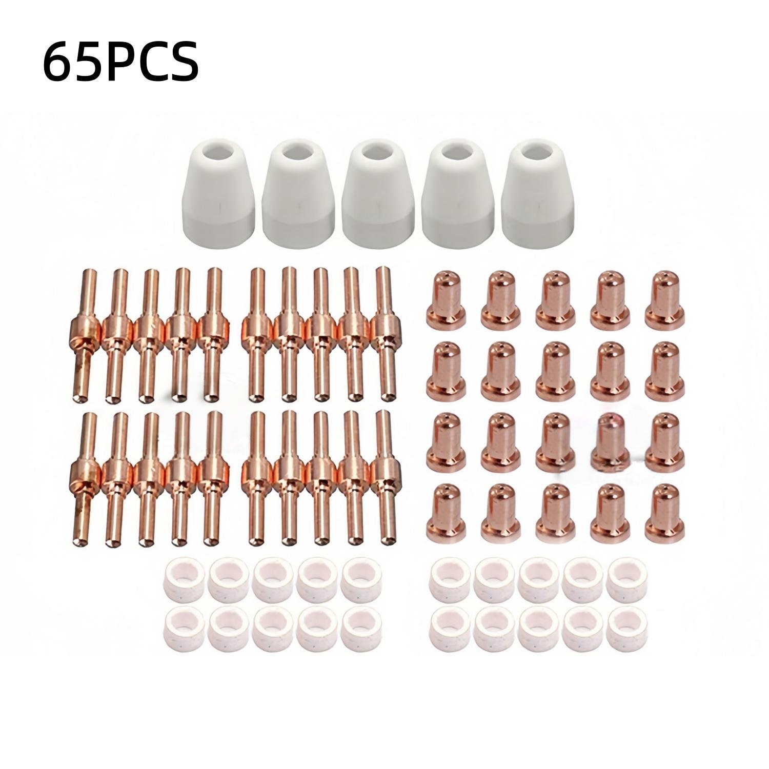 65PCS/Set Ceramic + Metal Plasma Cutting Cutter Consumables Extended TIP Nozzle Electrode For PT31 LG40 Torch CUT--40 50
65PCS/Set Ceramic + Metal Plasma Cutting Cutter Consumables Extended TIP Nozzle Electrode For PT31 LG40 Torch CUT--40 50