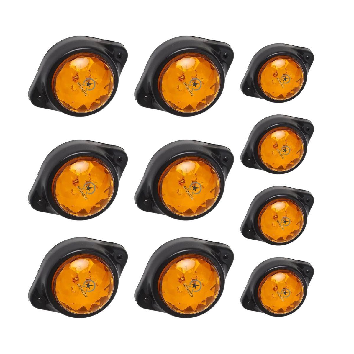 10-Pack Round Amber LED Rear Side Marker Clearance Lights Indicator for RV Camper Motorhome Truck Trailer 24V Side Marker
10-Pack Round Amber LED Rear Side Marker Clearance Lights Indicator for RV Camper Motorhome Truck Trailer 24V Side Marker