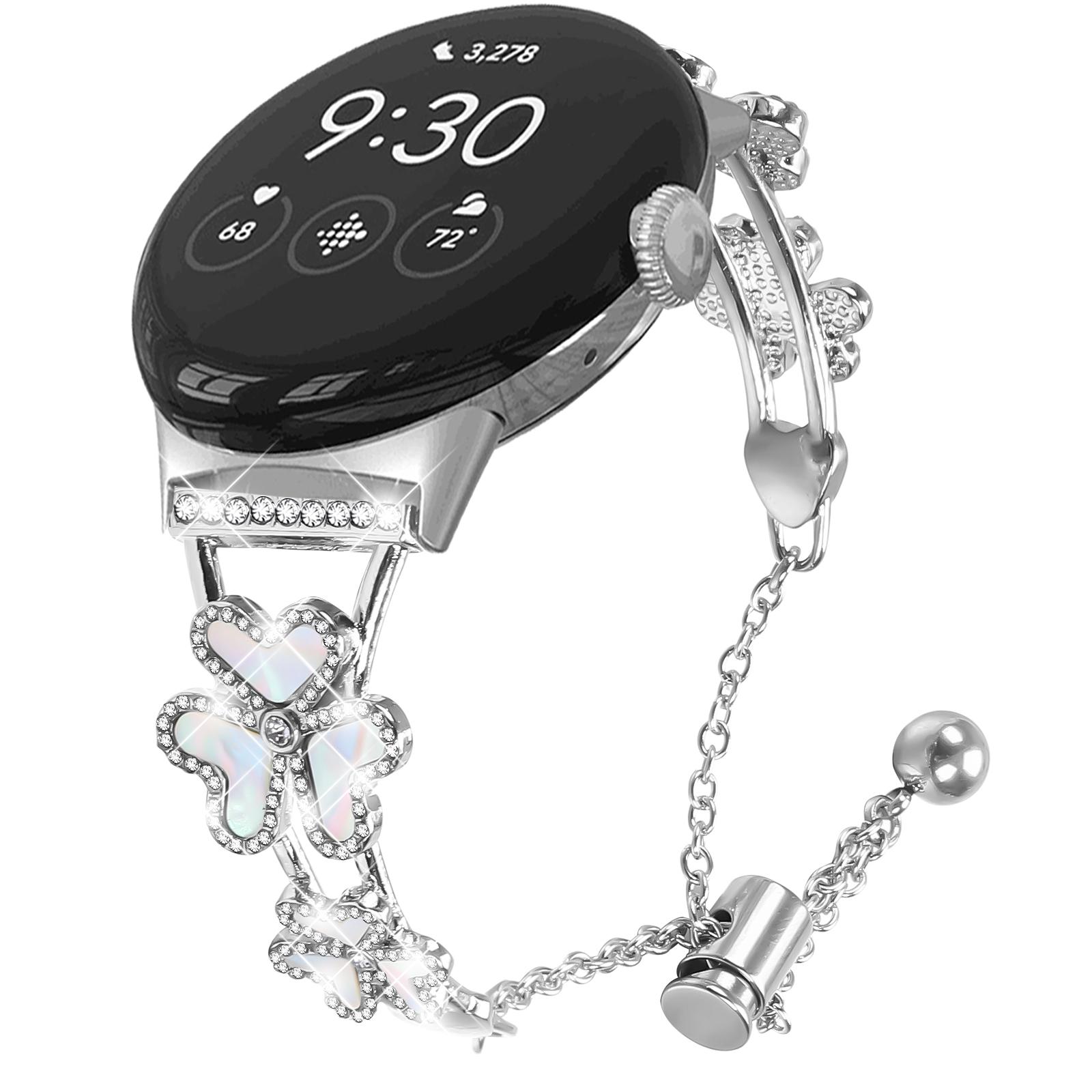 Metal Band For Google Pixel Watch 3 41mm/Pixel Watch 2/Pixel Watch Heart Clover Decor Watch Strap Silver
Metal Band For Google Pixel Watch 3 41mm/Pixel Watch 2/Pixel Watch Heart Clover Decor Watch Strap Silver