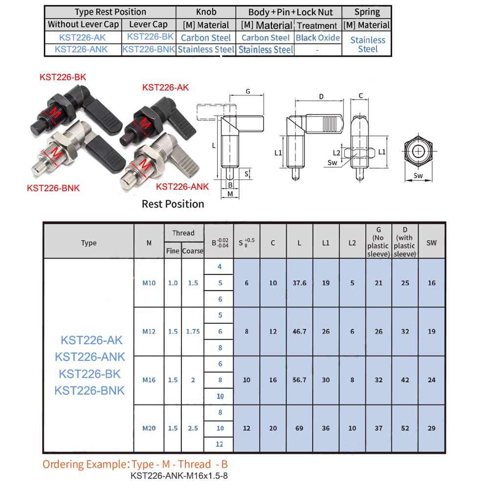 1pc 180° Position Type Lock Pin M10M12M16M20 Lever type Indexing Plungers L-handle Spring Screw with Pin AK-M10-1-6
1pc 180° Position Type Lock Pin M10M12M16M20 Lever type Indexing Plungers L-handle Spring Screw with Pin AK-M10-1-6
