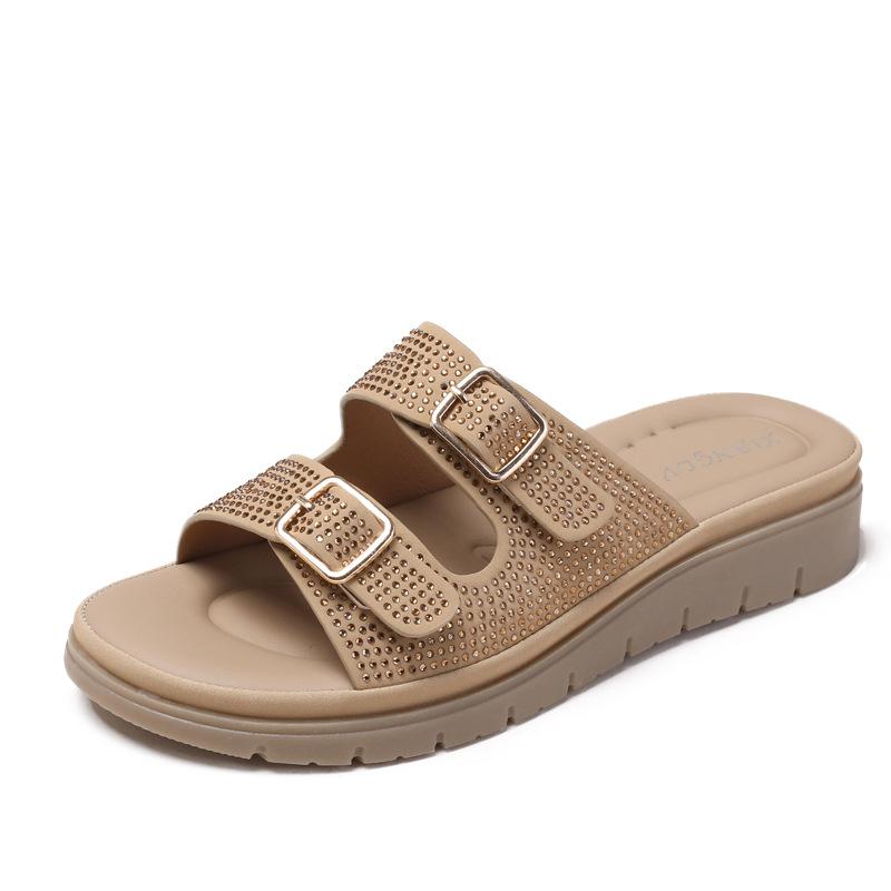 Stepping on shit feeling thick-soled fashion slippers women wear summer new casual rhinestone sandals travel vacation beach shoes women 36
Stepping on shit feeling thick-soled fashion slippers women wear summer new casual rhinestone sandals travel vacation beach shoes women 36