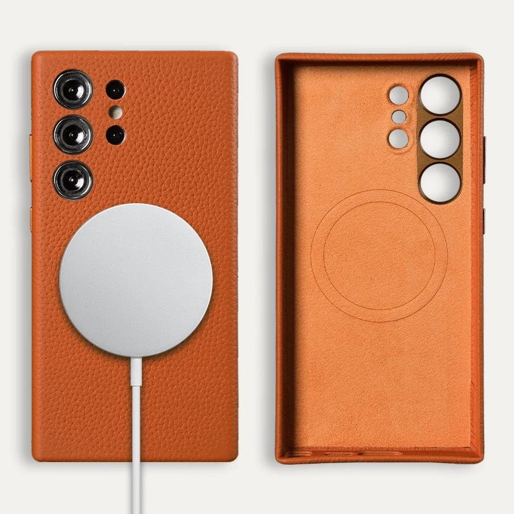 Для чехла Magsafe Samsung Galaxy S24 Ultra Премиальный чехол из натуральной кожи Магнитный чехол S23Plus S23Ultra S24 Чехлы Полная защита Galaxy S23+ оранжевый
Для чехла Magsafe Samsung Galaxy S24 Ultra Премиальный чехол из натуральной кожи Магнитный чехол S23Plus S23Ultra S24 Чехлы Полная защита Galaxy S23+ оранжевый
