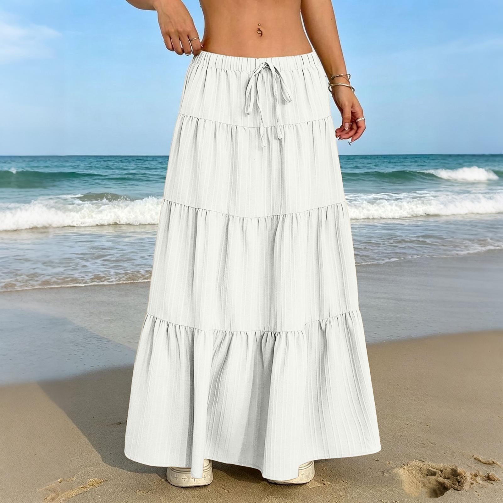 Women s Casual Elastic Waist Multi-Layer Maxi Skirt with Drawstring Adjustable Waistband Lightweight Long Skirt for Everyday Wear XL білий
Women s Casual Elastic Waist Multi-Layer Maxi Skirt with Drawstring Adjustable Waistband Lightweight Long Skirt for Everyday Wear XL білий