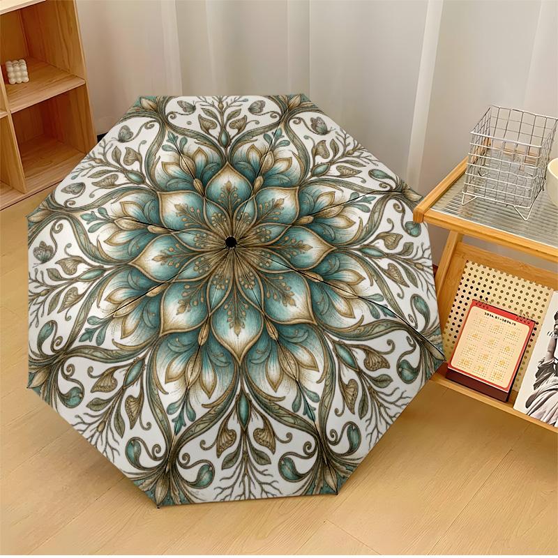 Floral Mandala Design 80 Theme Automatic Umbrella Compact 8-Rib Design Sturdy Construction Durable Umbrella Stylish Accessory
Floral Mandala Design 80 Theme Automatic Umbrella Compact 8-Rib Design Sturdy Construction Durable Umbrella Stylish Accessory