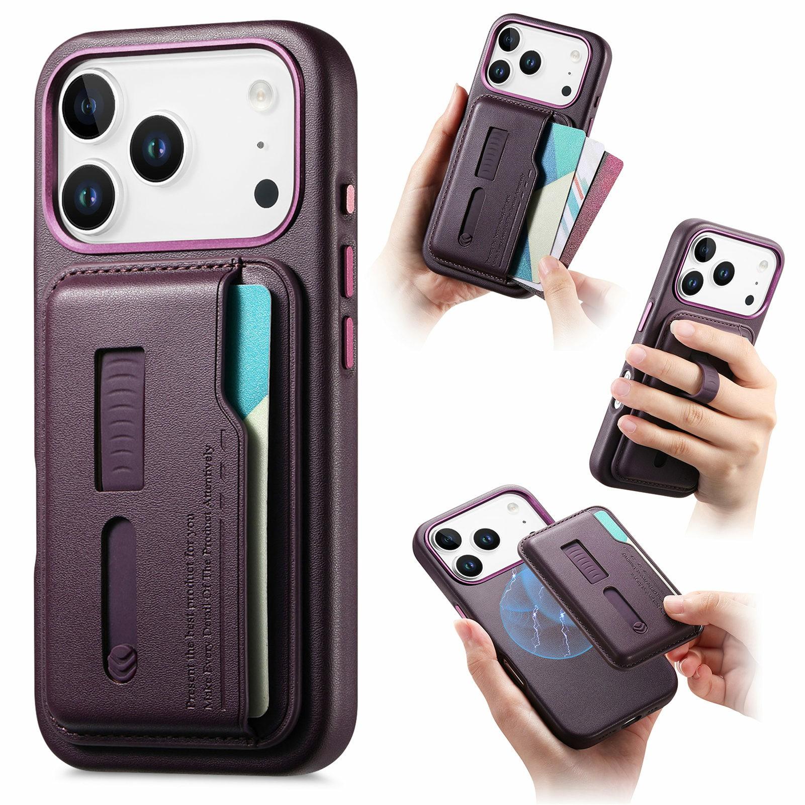 For iPhone 17 Pro Max Case Compatible with MagSafe Detachable Card Bag with Finger Ring Strap PU Leather Coated TPU Phone Cover
For iPhone 17 Pro Max Case Compatible with MagSafe Detachable Card Bag with Finger Ring Strap PU Leather Coated TPU Phone Cover