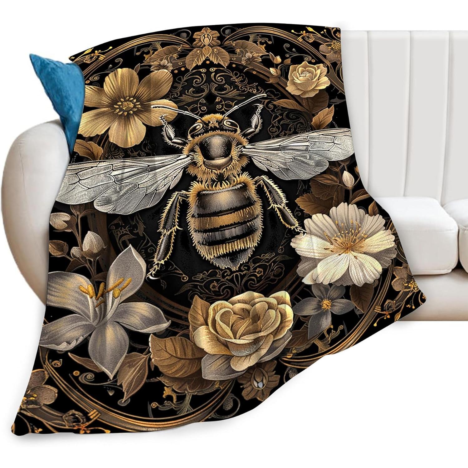 Bee Floral Throw Blanket - Soft Warm Cozy Fleece for Girls Boys Women Men - Gifts and Decor for Couch Sofa Bed 75x90cm
Bee Floral Throw Blanket - Soft Warm Cozy Fleece for Girls Boys Women Men - Gifts and Decor for Couch Sofa Bed 75x90cm