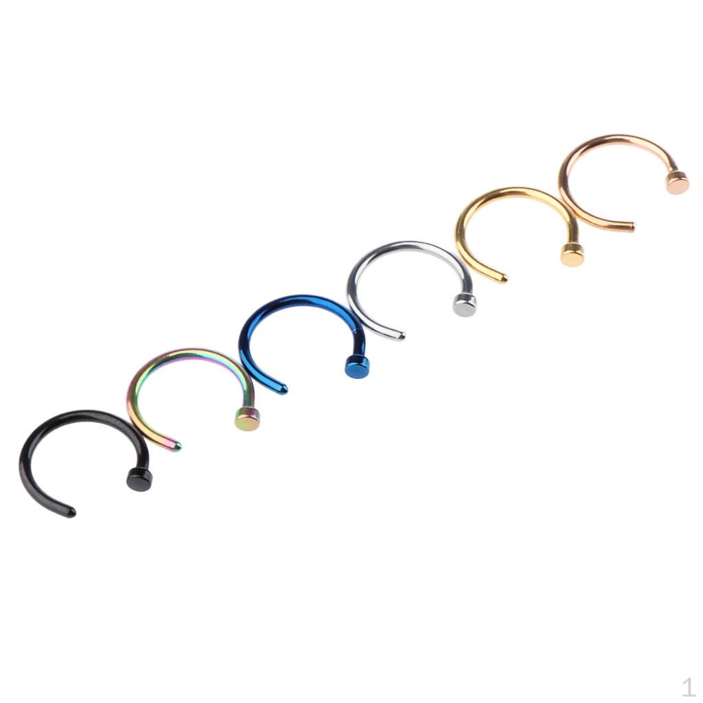 6 Pieces Nose Hoop Ring Stainless Steel Assorted Color 18g 20g Body Jewelry 1mm
6 Pieces Nose Hoop Ring Stainless Steel Assorted Color 18g 20g Body Jewelry 1mm