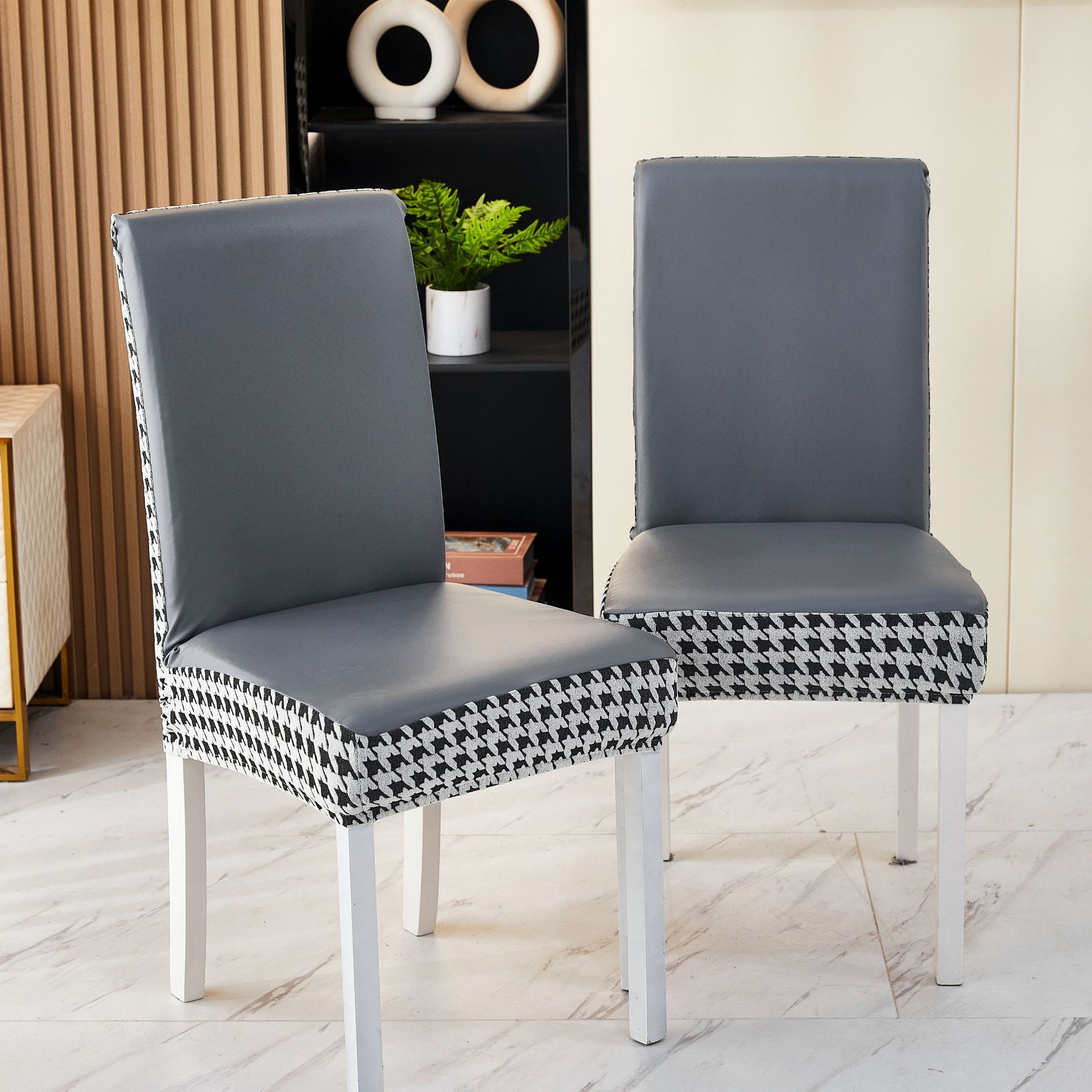 New Fashion Houndstooth Leather Double-compiled Chair Cover Home Dustproof Chair Cover Elastic Chair Cover 35*38cm
New Fashion Houndstooth Leather Double-compiled Chair Cover Home Dustproof Chair Cover Elastic Chair Cover 35*38cm