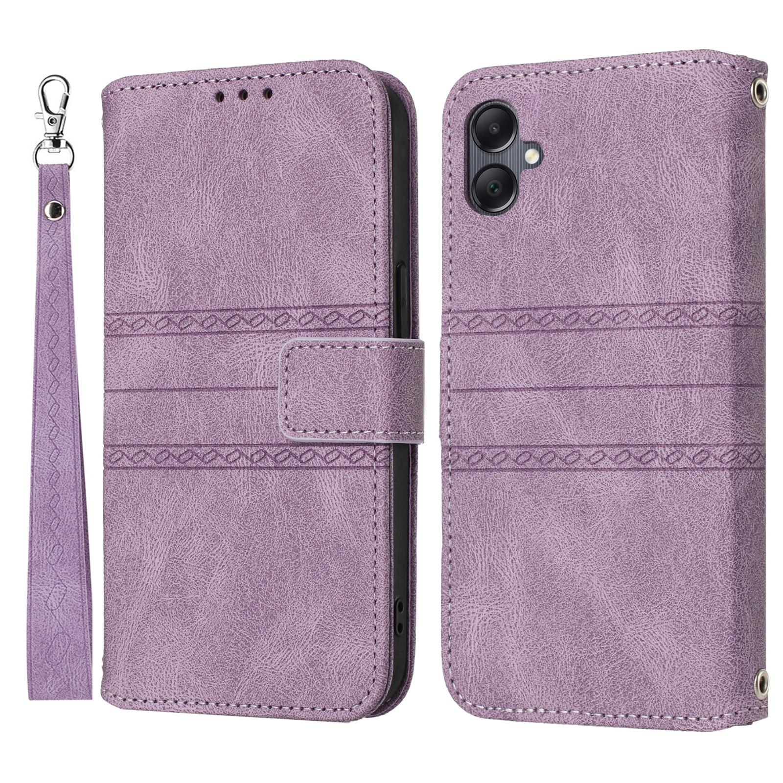 For Samsung Galaxy A07/A06 4G/5G Case Wallet Skin-Touch Leather Imprinted Phone Cover with Wrist Strap Purple
For Samsung Galaxy A07/A06 4G/5G Case Wallet Skin-Touch Leather Imprinted Phone Cover with Wrist Strap Purple