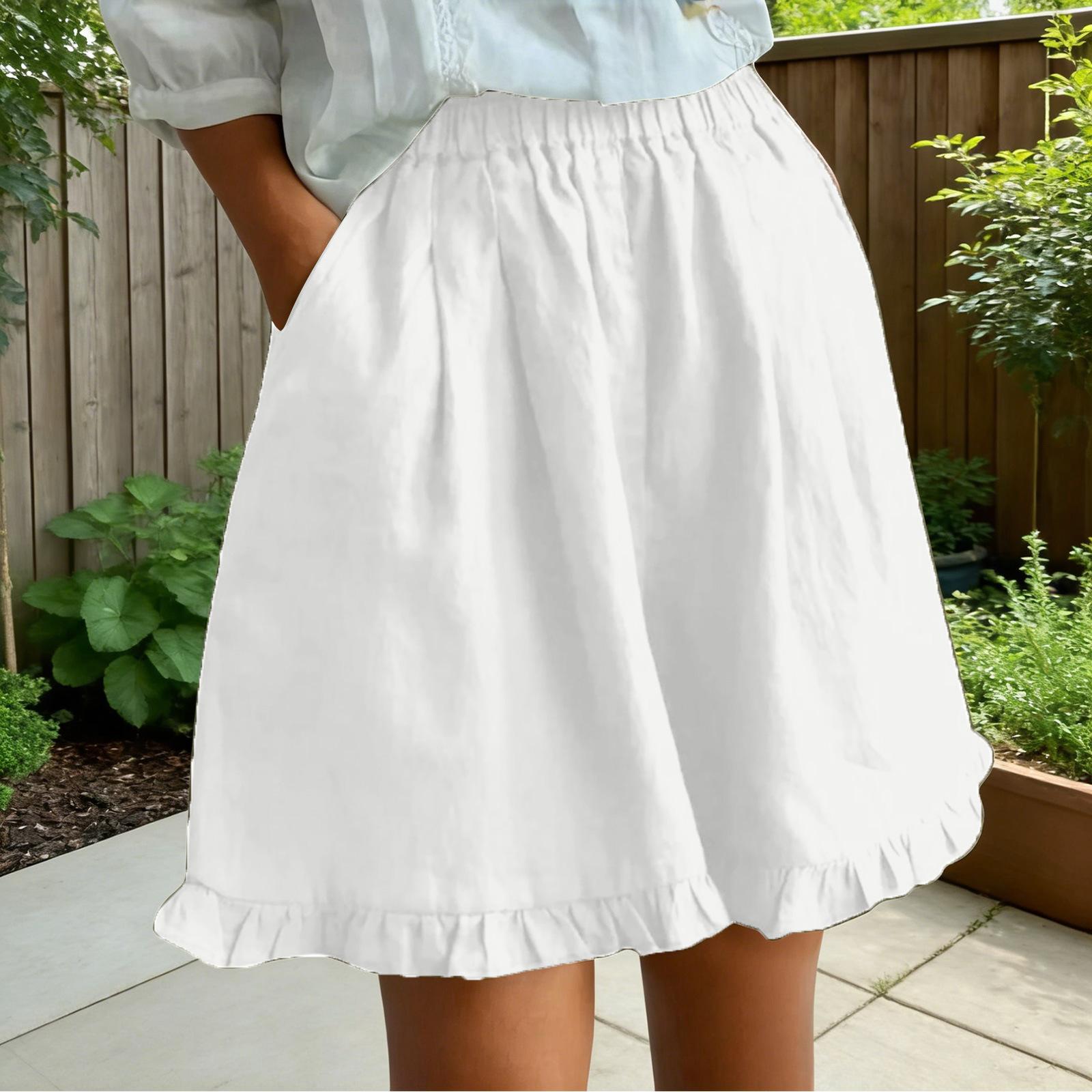Women s Fashionable Ruffle-Trimmed Drawstring Elastic-Waist Wide-Leg Casual Shorts XL білий
Women s Fashionable Ruffle-Trimmed Drawstring Elastic-Waist Wide-Leg Casual Shorts XL білий