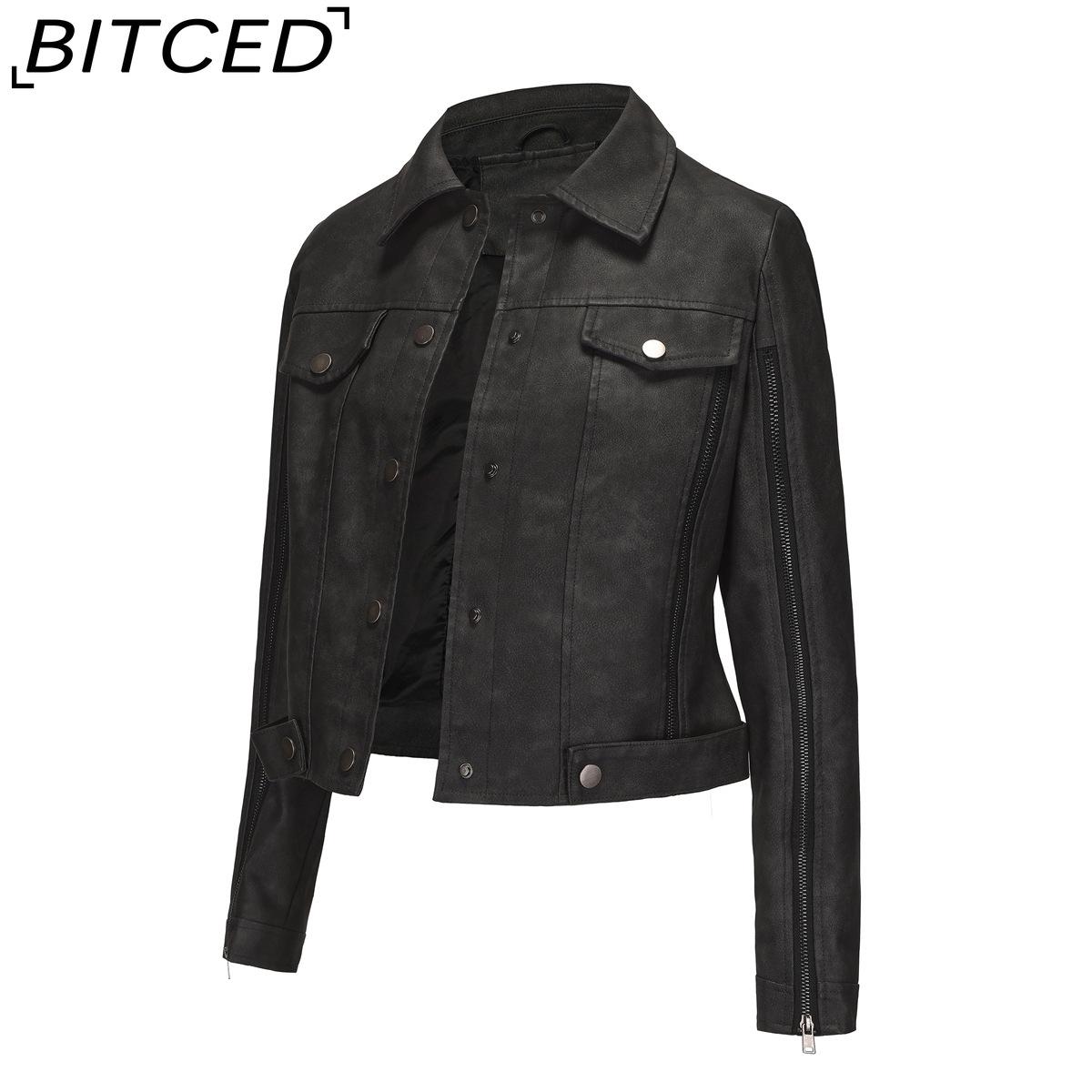 BITCED Women s Fashion Multi-Zip Decorated Biker Jacket Long-Sleeved Cardigan Style Trendy Jacket Spring/Autumn Lightweight Leather Jacket S чорний
BITCED Women s Fashion Multi-Zip Decorated Biker Jacket Long-Sleeved Cardigan Style Trendy Jacket Spring/Autumn Lightweight Leather Jacket S чорний