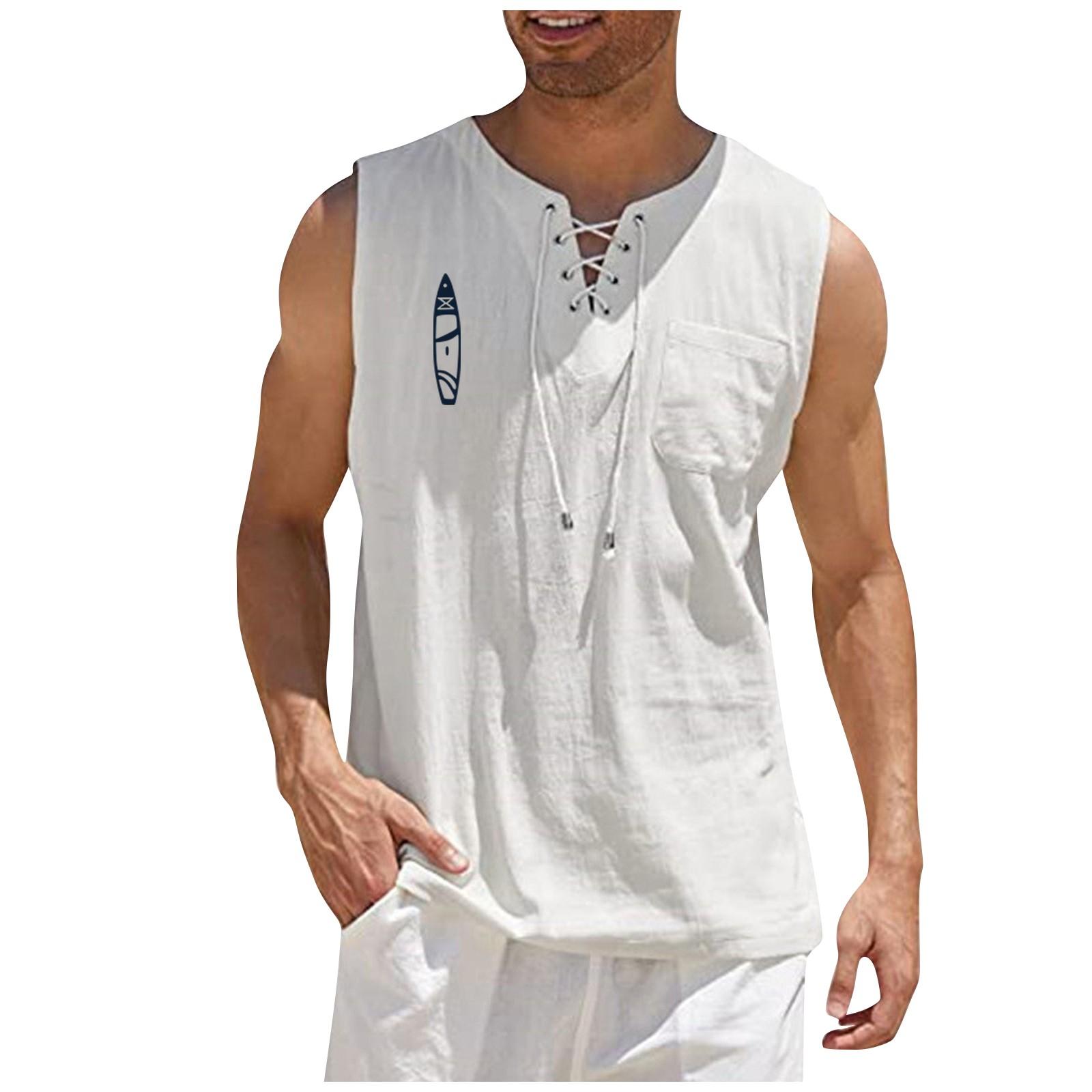 Men s Casual Loose Cotton Linen Shirts Printed Shirt Blouse Sleeveless Vest Beach Shirts Tops XXXXL білий
Men s Casual Loose Cotton Linen Shirts Printed Shirt Blouse Sleeveless Vest Beach Shirts Tops XXXXL білий