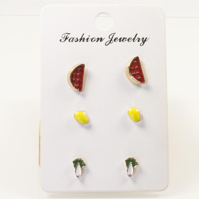 Silver needle schoolgirl simple watermelon cabbage versatile temperament sweet stud earrings new trendy three-piece earrings срібний
Silver needle schoolgirl simple watermelon cabbage versatile temperament sweet stud earrings new trendy three-piece earrings срібний
