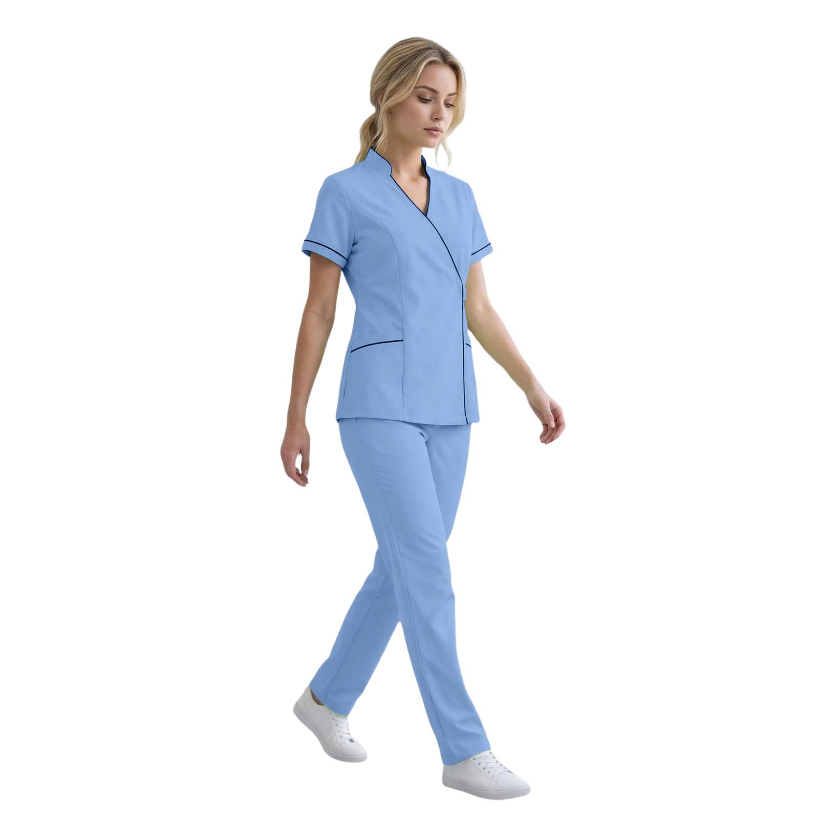 Soild Scrub Working Uniform Suit For Women s Cross V-Neck Short Sleeve Fun T-Shirts Workwear Tee With Pockets XL синій
Soild Scrub Working Uniform Suit For Women s Cross V-Neck Short Sleeve Fun T-Shirts Workwear Tee With Pockets XL синій