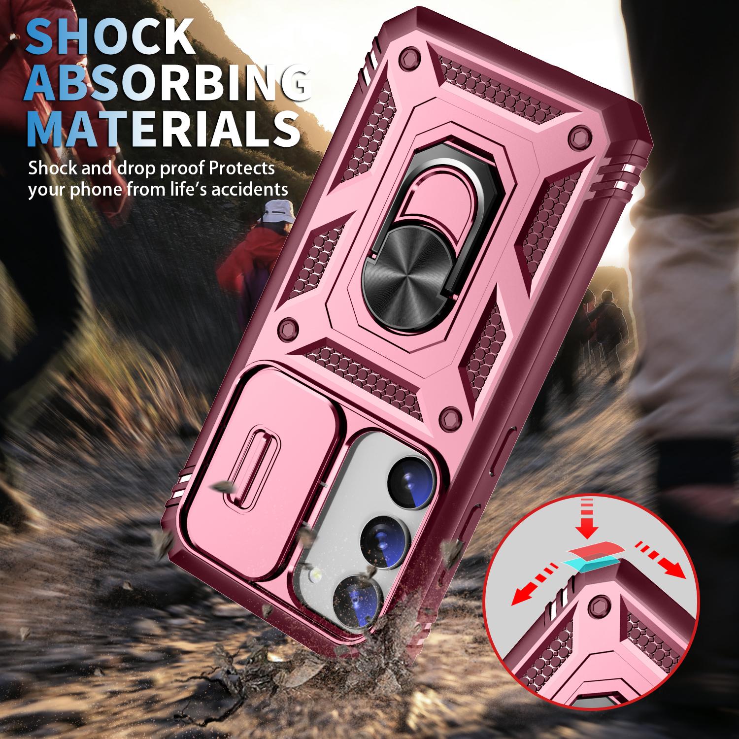 For Samsung Galaxy S23+ Anti-fall Phone Case with Ring Kickstand Card Holder Phone Back Cover with Sliding Camera Lid Pink/Dark Red
For Samsung Galaxy S23+ Anti-fall Phone Case with Ring Kickstand Card Holder Phone Back Cover with Sliding Camera Lid Pink/Dark Red