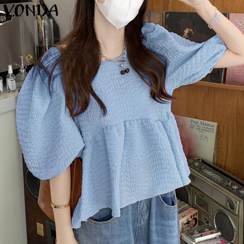VONDA женская летняя однотонная свободная блузка с круглым вырезом и короткими рукавами
VONDA женская летняя однотонная свободная блузка с круглым вырезом и короткими рукавами