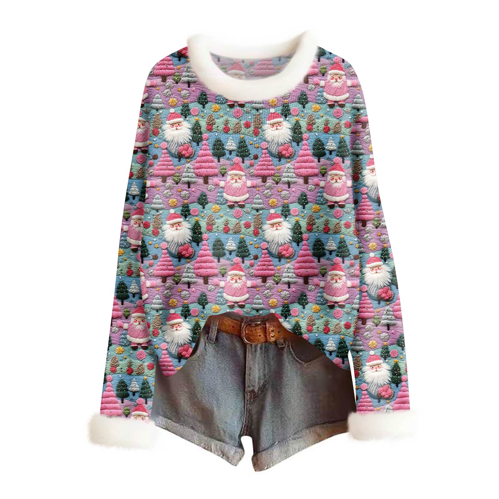 Женский модный свитер с рождественским принтом и шерстяным воротником, повседневный вязаный пуловер с длинными рукавами XL
Женский модный свитер с рождественским принтом и шерстяным воротником, повседневный вязаный пуловер с длинными рукавами XL