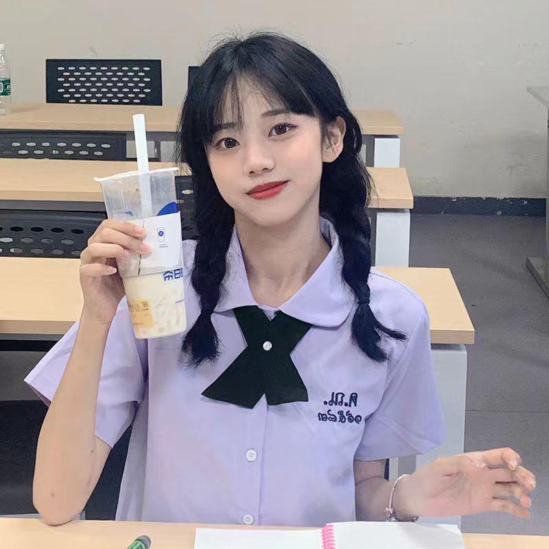 Thai Female Student School Uniform Set: Short/Long Sleeve Shirt & Short Skirt JK Style Graduation Outfit L
Thai Female Student School Uniform Set: Short/Long Sleeve Shirt & Short Skirt JK Style Graduation Outfit L