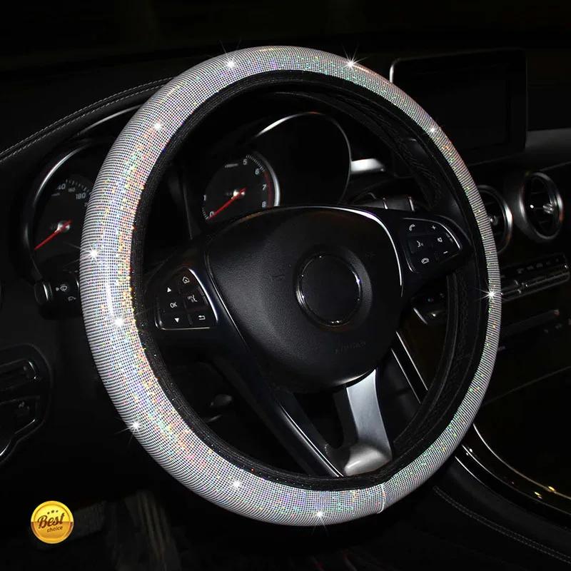 Universal Car Steering Wheel Cover 38cm Faux Leather Rhinestones Imitation Diamond Anti-slip Pink Steering Wheel Cover For Girls
Universal Car Steering Wheel Cover 38cm Faux Leather Rhinestones Imitation Diamond Anti-slip Pink Steering Wheel Cover For Girls