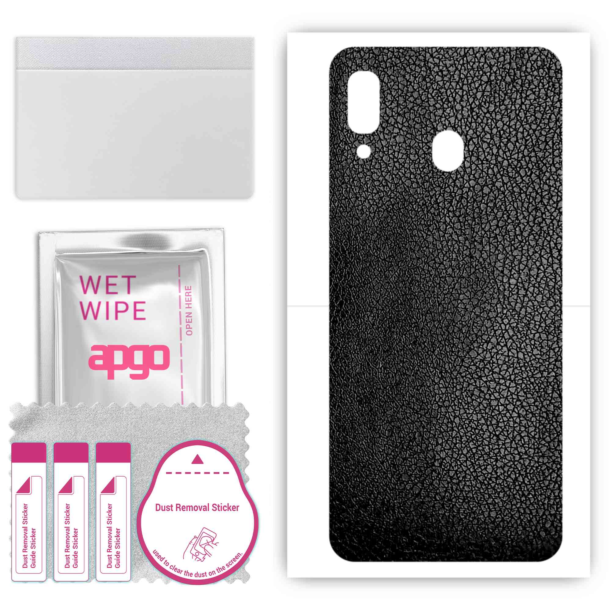 apgo Protective Skin Sticker for the back compatible with Samsung Galaxy A20, Wrap Film, Foil, Vinyl - Pattern Black Leather
apgo Protective Skin Sticker for the back compatible with Samsung Galaxy A20, Wrap Film, Foil, Vinyl - Pattern Black Leather