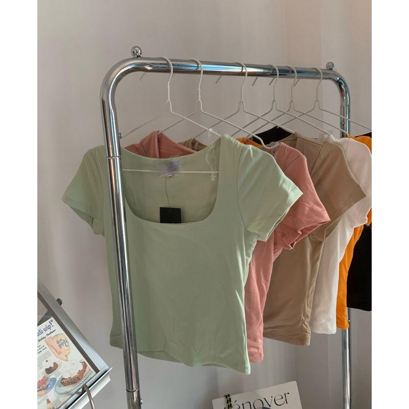 Экспорт Однотонная базовая модель ~ Большая U-образная горловина, сексуальная футболка с коротким рукавом из двухслойной ткани чистого цвета Bright Orange (Flaw S
Экспорт Однотонная базовая модель ~ Большая U-образная горловина, сексуальная футболка с коротким рукавом из двухслойной ткани чистого цвета Bright Orange (Flaw S