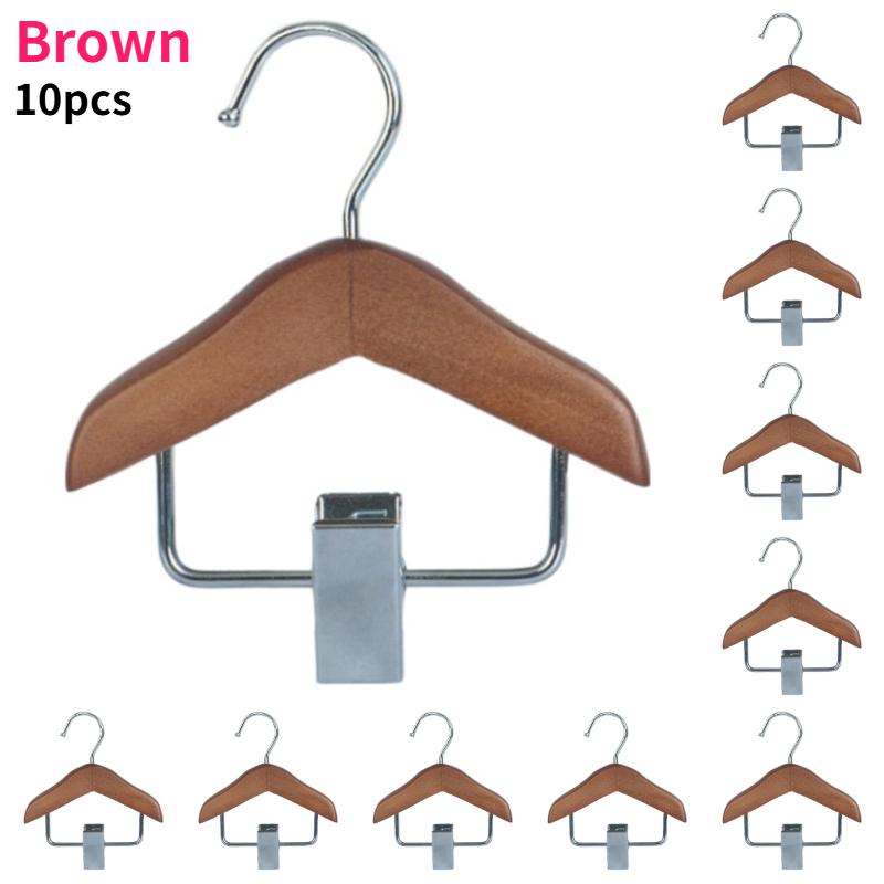 10-Pack Mini Wooden Clothes Hangers Stainless Steel Clips Pet & Dolls Clothes Accessories Hanging Storage Rack Closet Organizer
10-Pack Mini Wooden Clothes Hangers Stainless Steel Clips Pet & Dolls Clothes Accessories Hanging Storage Rack Closet Organizer