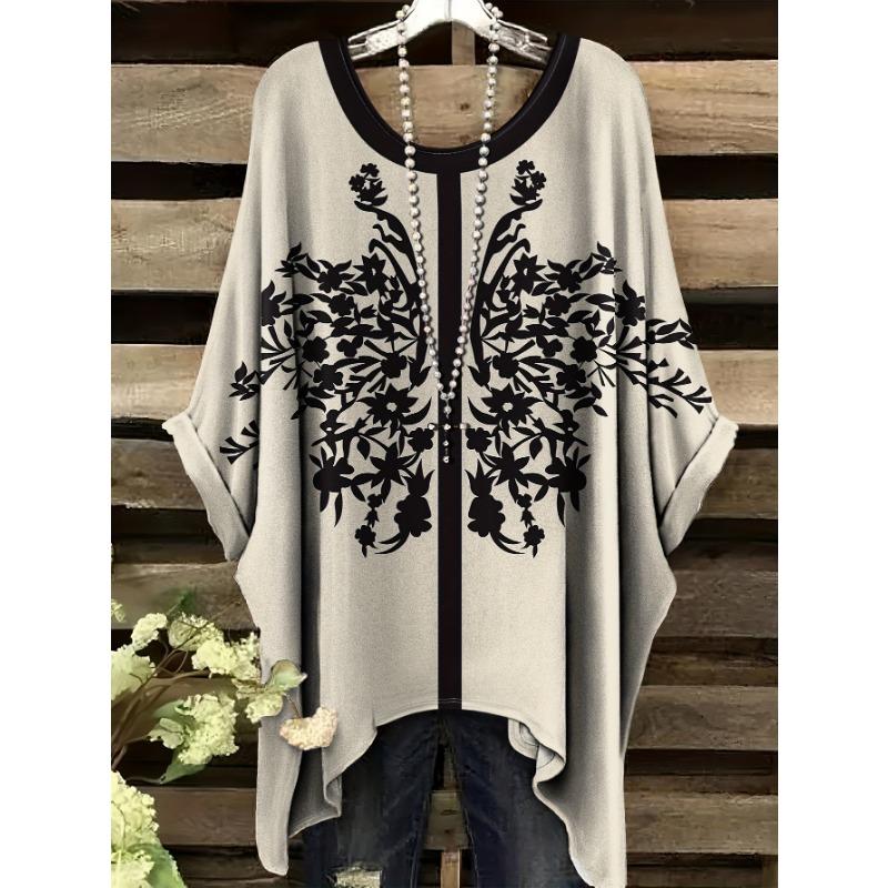 Summer Plus Size Women s Bohemian Black Butterfly Flower Pattern Print Round Neck Bat Sleeve T-Shirt S
Summer Plus Size Women s Bohemian Black Butterfly Flower Pattern Print Round Neck Bat Sleeve T-Shirt S