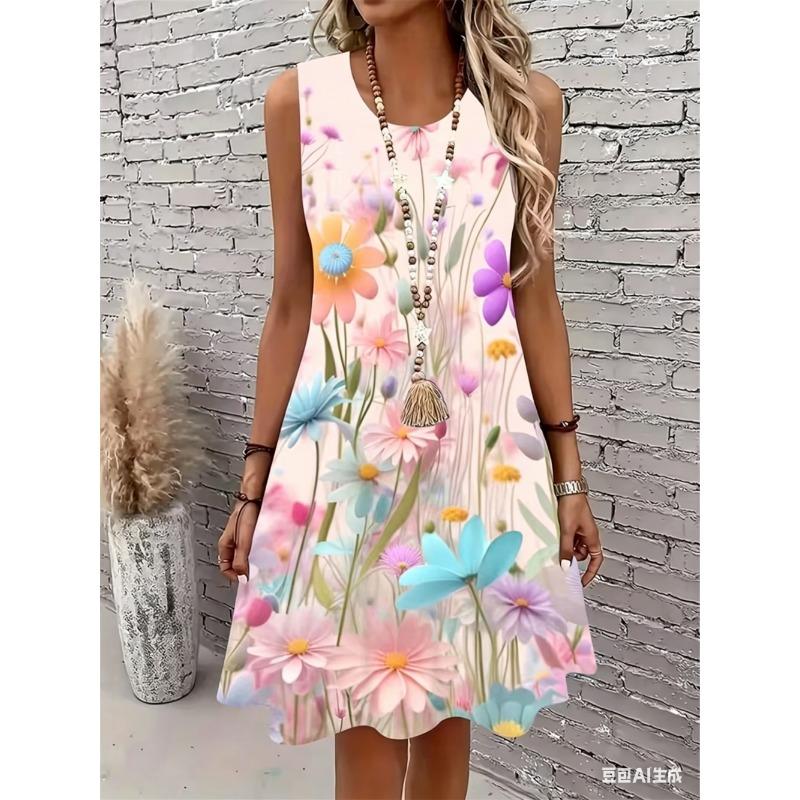 Women s Summer Boho Beach Vacation Dress Sexy Elegant Floral Sleeveless O-Neck Casual Loose Dress Top S
Women s Summer Boho Beach Vacation Dress Sexy Elegant Floral Sleeveless O-Neck Casual Loose Dress Top S
