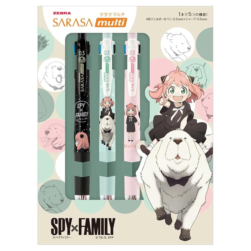 zebra multifunction pen 4 colors + sharp Sarasa multi 0.5mm spy family 3 piece set SE-J4SA11-SF
zebra multifunction pen 4 colors + sharp Sarasa multi 0.5mm spy family 3 piece set SE-J4SA11-SF