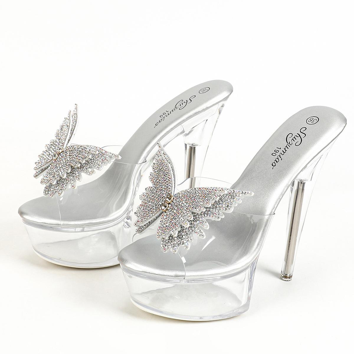 Festival Transparent Super High Heel Thin Heel Summer Female Waterproof Table Rhinestone Sexy Fairy Slippers 34 срібний
Festival Transparent Super High Heel Thin Heel Summer Female Waterproof Table Rhinestone Sexy Fairy Slippers 34 срібний