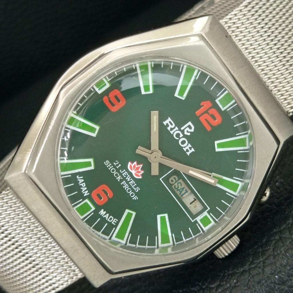VINTAGE RICOH R31 AUTOMATIC JAPAN MENS GREEN COLOR DIAL WATCH a707951-1
VINTAGE RICOH R31 AUTOMATIC JAPAN MENS GREEN COLOR DIAL WATCH a707951-1
