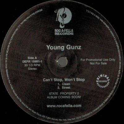12inch Record YOUNG GUNZ - Can t Stop, Won t Stop DEFR158811PROMO Roc-A-Fella Rec 2003 US Rap & Hip-Hop/R&B Used
12inch Record YOUNG GUNZ - Can t Stop, Won t Stop DEFR158811PROMO Roc-A-Fella Rec 2003 US Rap & Hip-Hop/R&B Used