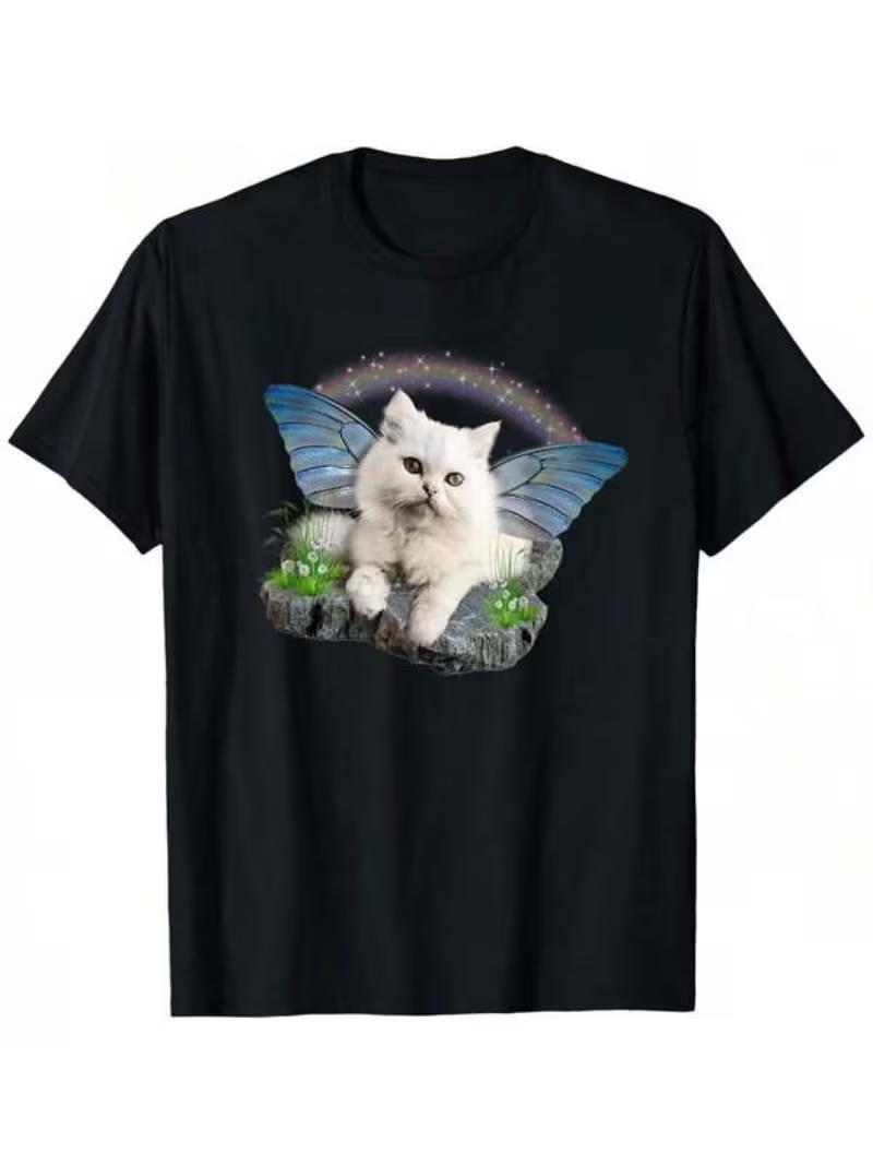 Humorous Cat Meme TShirt Black Casual Short Sleeve with Witch Hat Design Cat Fairy Round Neck Tops Suitable for All Seasons 3XL
Humorous Cat Meme TShirt Black Casual Short Sleeve with Witch Hat Design Cat Fairy Round Neck Tops Suitable for All Seasons 3XL