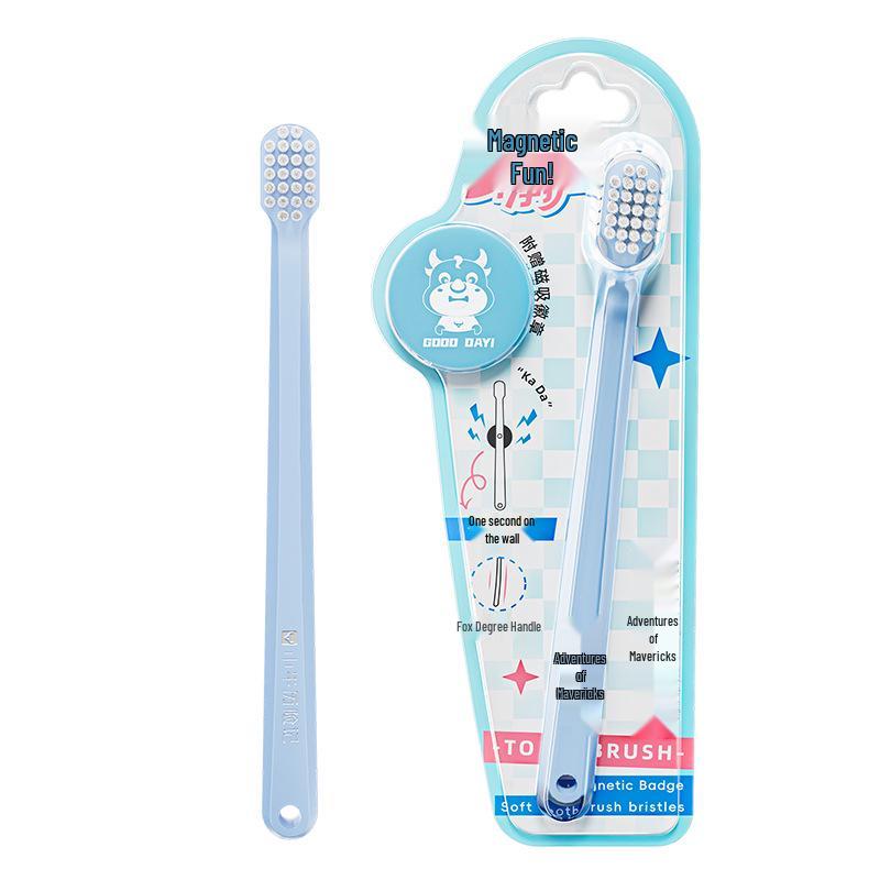 Couple Style Soft Bristle Toothbrush with Wide Head & Built-in Magnetic Holder - Pink & Blue, Individually Packaged for Home Daily Use. синій
Couple Style Soft Bristle Toothbrush with Wide Head & Built-in Magnetic Holder - Pink & Blue, Individually Packaged for Home Daily Use. синій