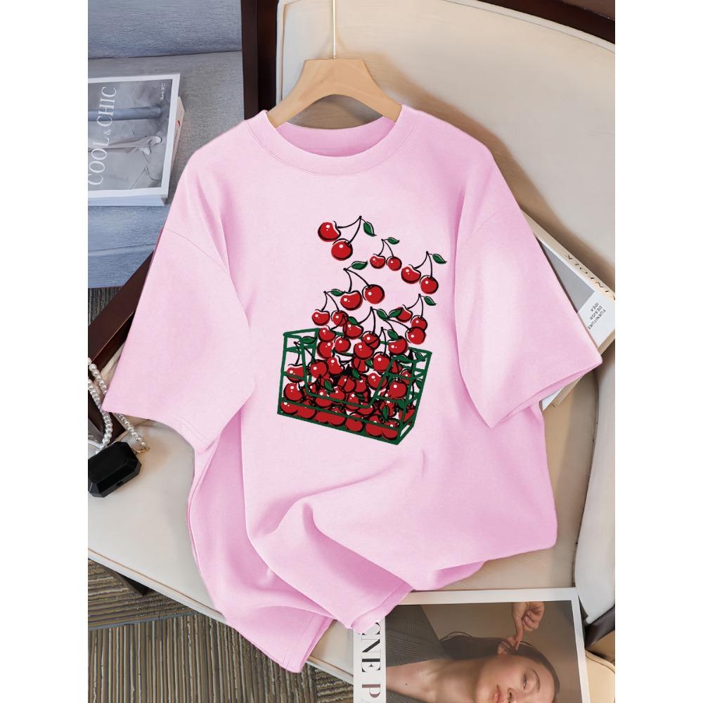 A Basket Of Cherries Printing Female Tee Shirt Breathable Casual T-Shirts Summer Short Sleeve Soft Loose Women 3XL
A Basket Of Cherries Printing Female Tee Shirt Breathable Casual T-Shirts Summer Short Sleeve Soft Loose Women 3XL