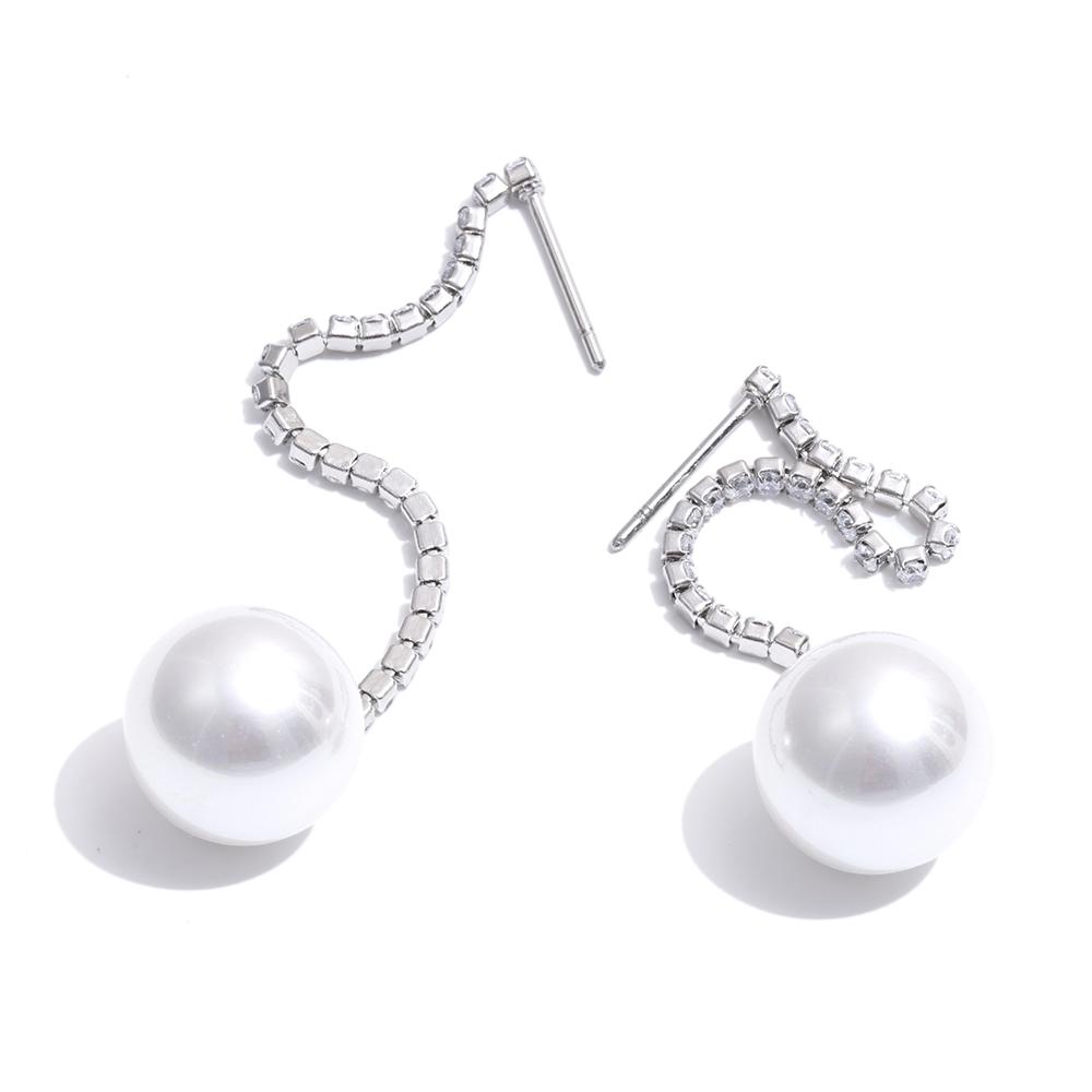 Yhpup Temperament Long Zirconia Chain Drop Simulated Pearl Round Dangle Earrings Korean Style Daily Versatile Popular Jewelry
Yhpup Temperament Long Zirconia Chain Drop Simulated Pearl Round Dangle Earrings Korean Style Daily Versatile Popular Jewelry
