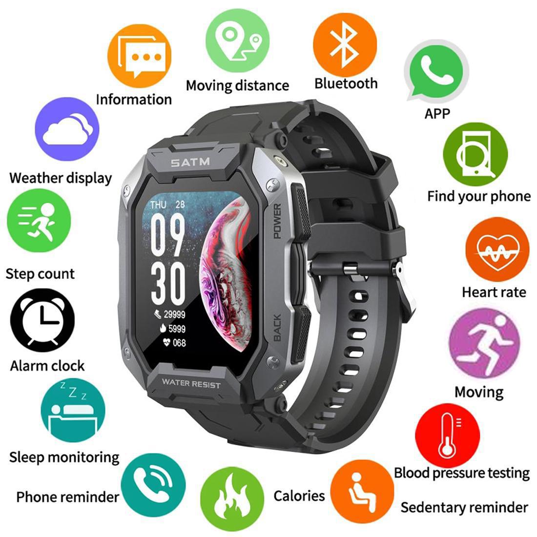 1,71-дюймовый HD Full Touch Smart Watch с пульсометром Многофункциональные военные умные часы с трекером 24 спортивных режима Умные часы для улицы для мужчин
1,71-дюймовый HD Full Touch Smart Watch с пульсометром Многофункциональные военные умные часы с трекером 24 спортивных режима Умные часы для улицы для мужчин