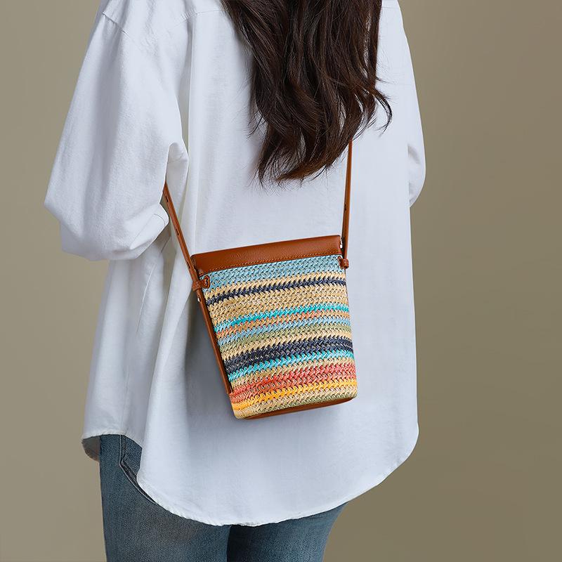Mobile phone bag New summer women s bag Rainbow Bridge woven bag Bucket bag Versatile mini messenger bag разноцветный
Mobile phone bag New summer women s bag Rainbow Bridge woven bag Bucket bag Versatile mini messenger bag разноцветный