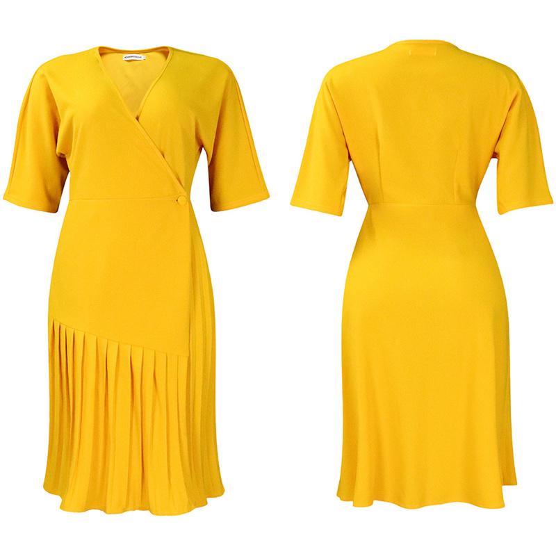 Mid-Length Waist Trimming Women s Clothing Skirt Dress Summer V-neck Fashion Pleated
Mid-Length Waist Trimming Women s Clothing Skirt Dress Summer V-neck Fashion Pleated